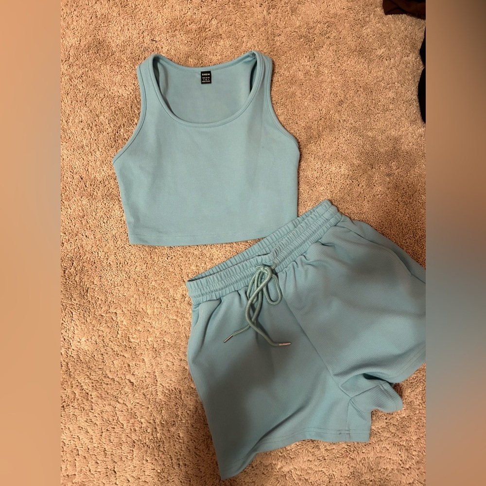 Teal Shorts and Top matching set